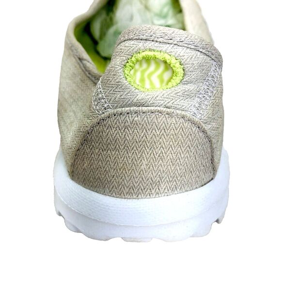 Skechers GO Walk Canvas Sneakers Tan Slip On Shoes 8.5 Women Foam Beach Festival - Picture 9 of 14